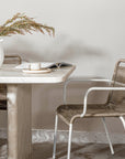 Amani Hydro-Dipped Concrete Dining Table | Eggshell