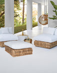 Zambezi Small Rattan Weave Modular Ottoman