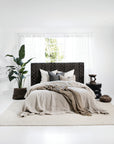 Niko Hand Woven Tribal Patterned Black Jute Queen Bedhead