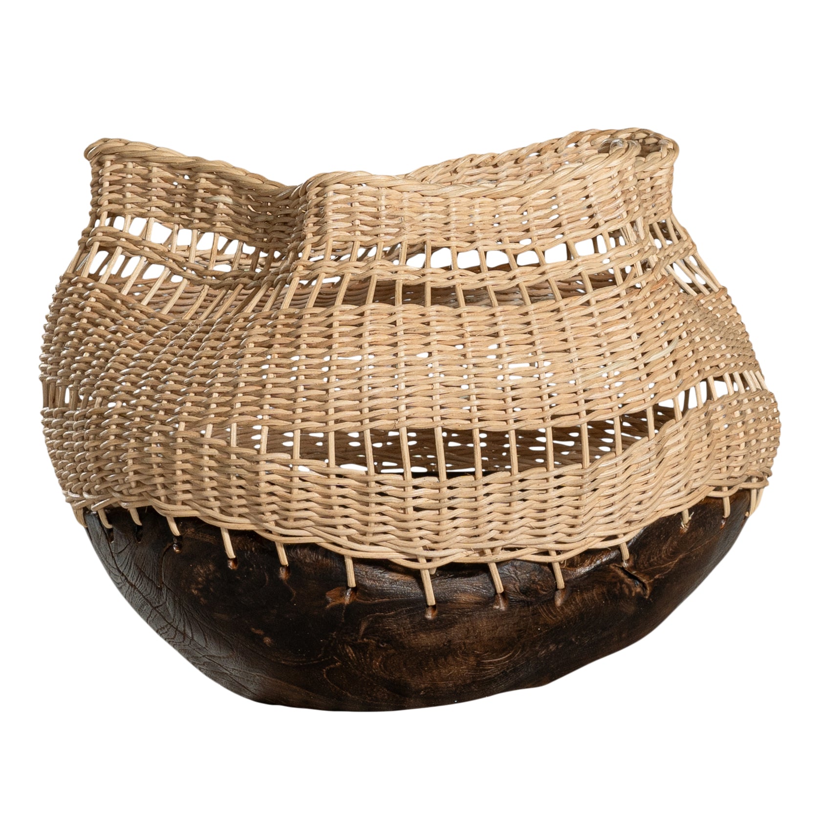 Khioni Handwoven Rattan Basket - Wide - KULALA Living