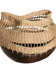 Khioni Handwoven Rattan Basket - Wide - KULALA Living