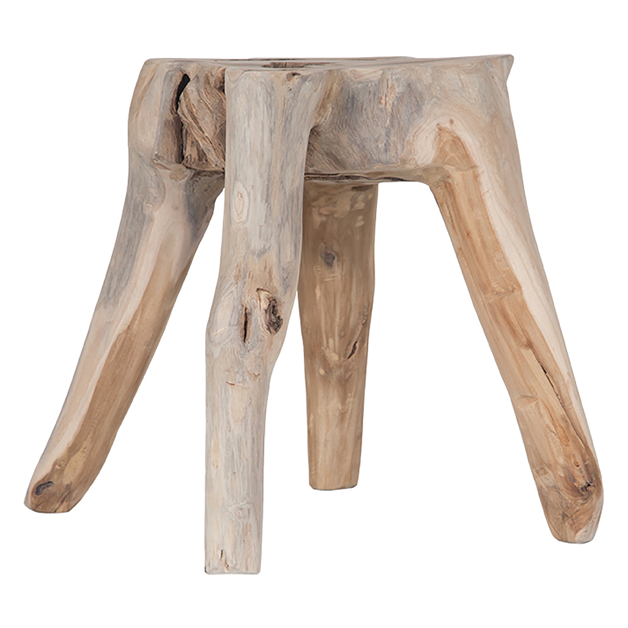 Kosi Hand-Carved Teak Root Stool Natural - KULALA Living