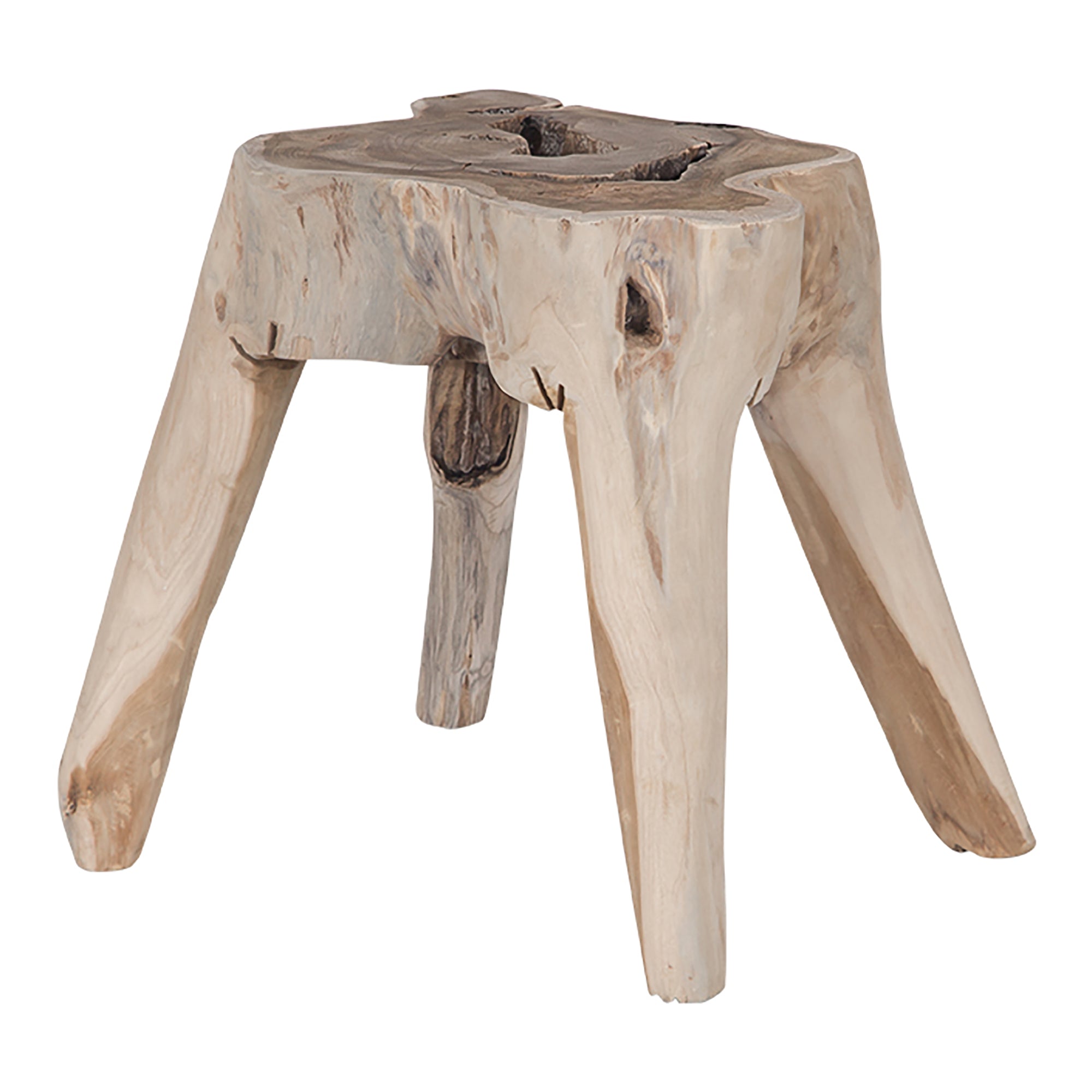 Kosi Hand-Carved Teak Root Stool Natural - KULALA Living