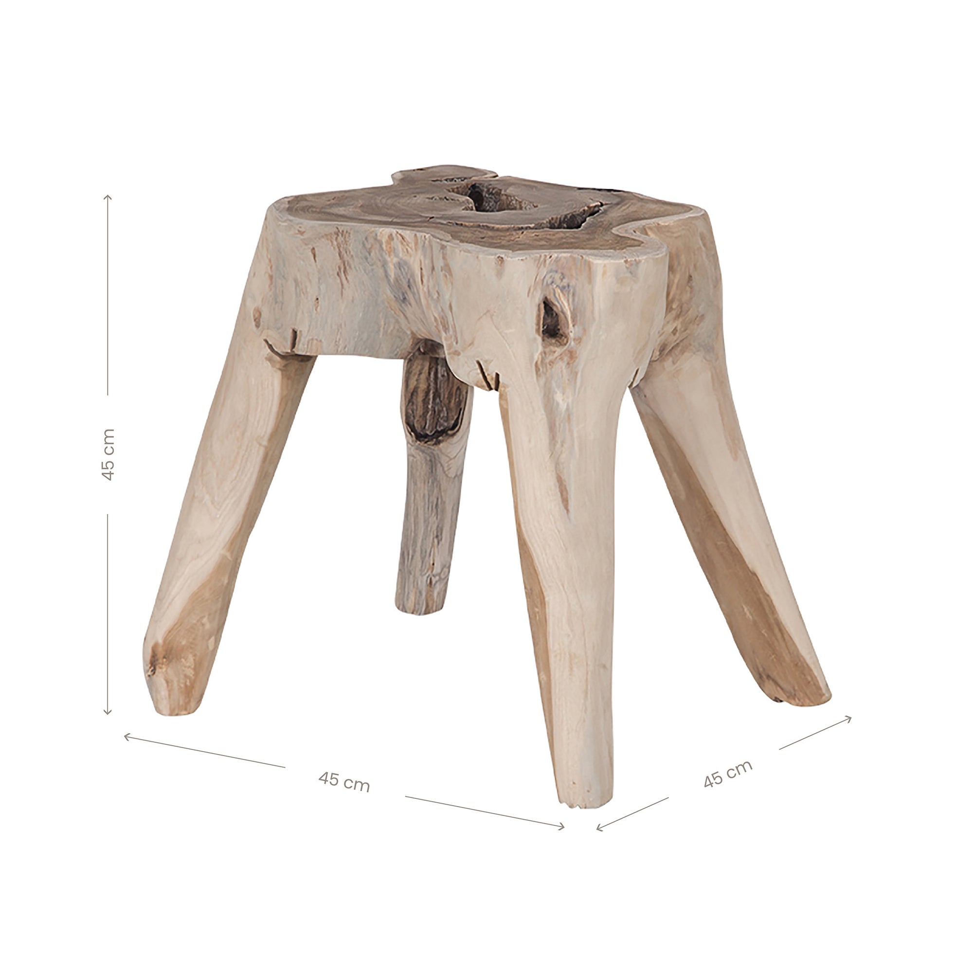 Kosi Hand-Carved Teak Root Stool Natural - KULALA Living