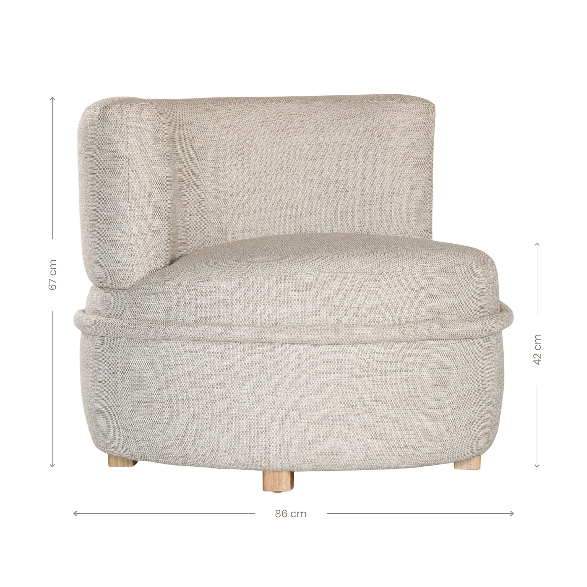 Lina Fabric Occasional Chair Natural - KULALA Living