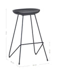 Luanda Teak Barstool Black