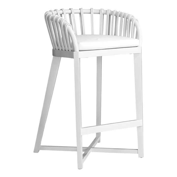 Makena Teak & Rattan Barchair White - KULALA Living