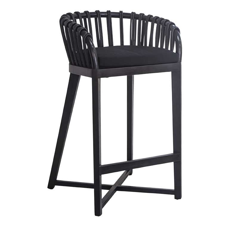 Makena Teak & Rattan Barchair Black - KULALA Living