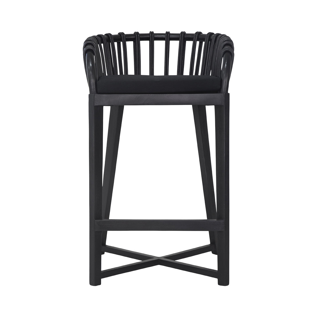 Makena Teak & Rattan Barchair Black - KULALA Living