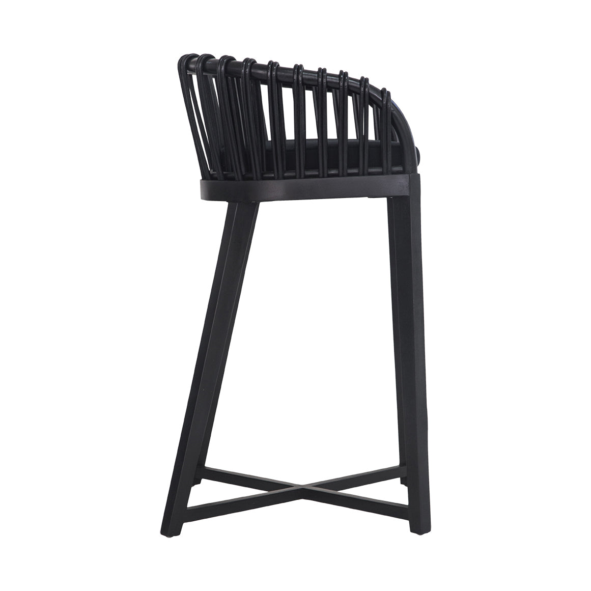 Makena Teak & Rattan Barchair | Black - KULALA Living