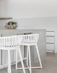 Makena Teak & Rattan Barchair White - KULALA Living