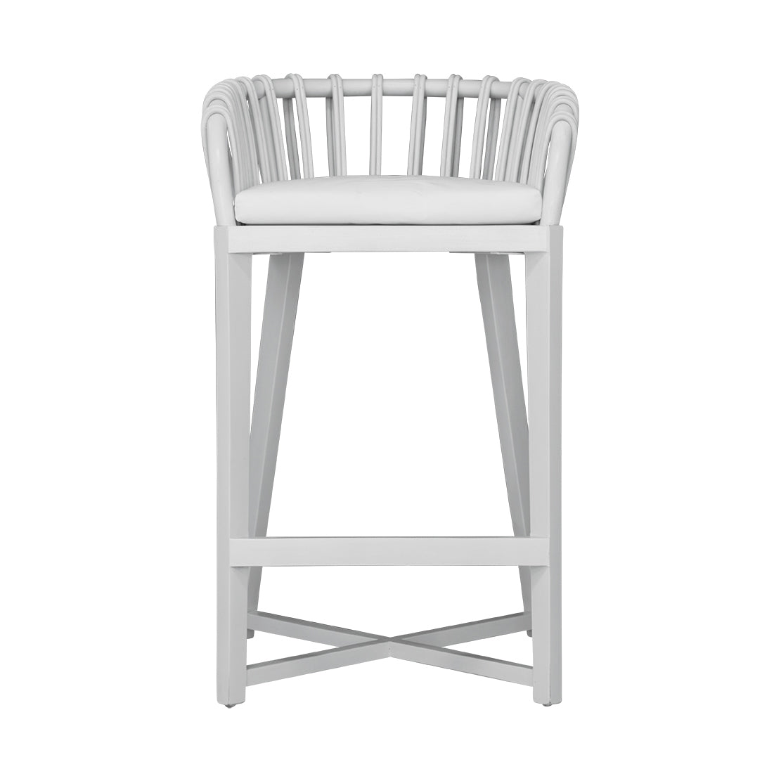 Makena Teak &amp; Rattan Barchair White - KULALA Living