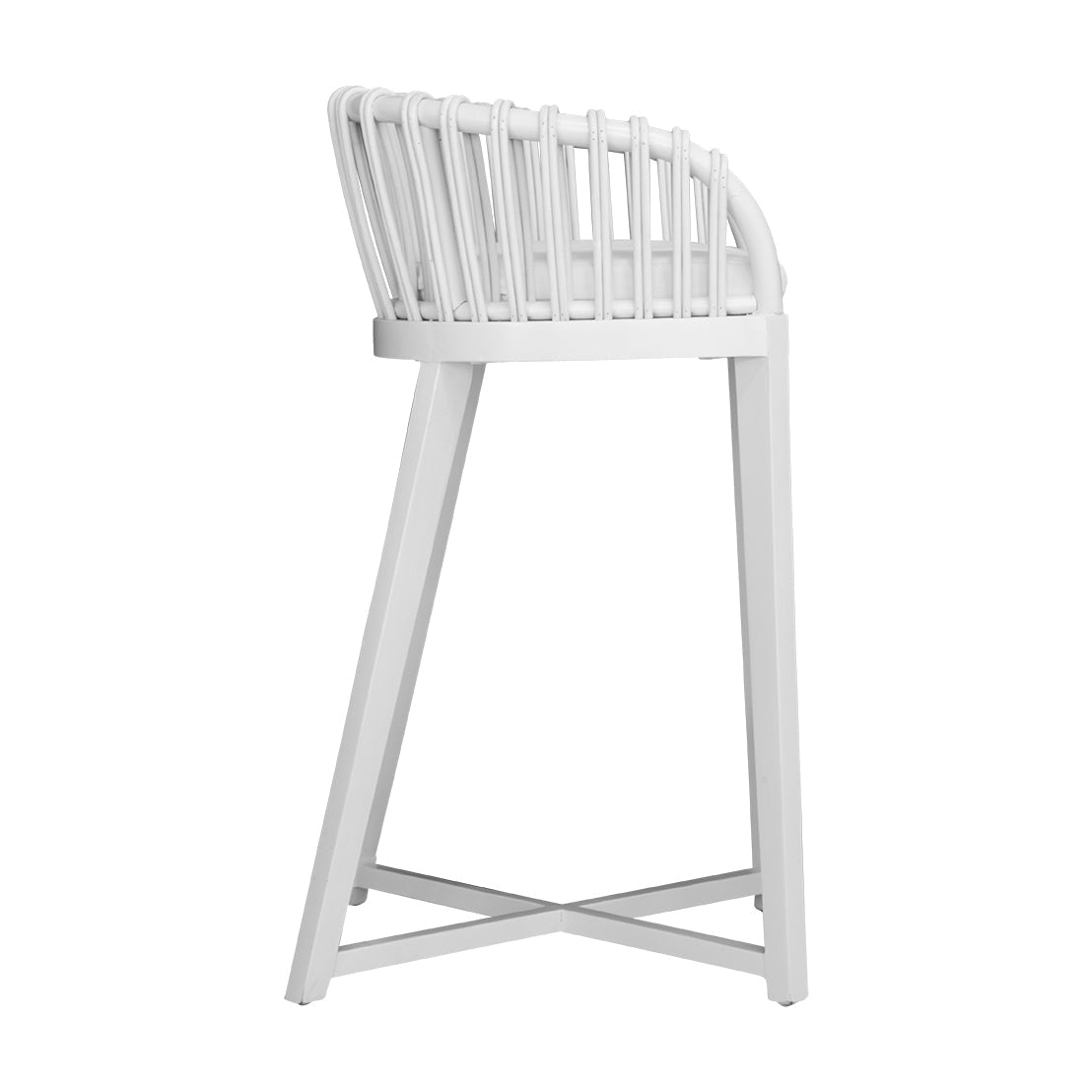 Makena Teak &amp; Rattan Barchair White - KULALA Living