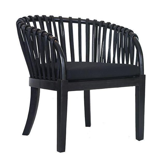 Makena Teak & Rattan Occasional Chair Black - KULALA Living