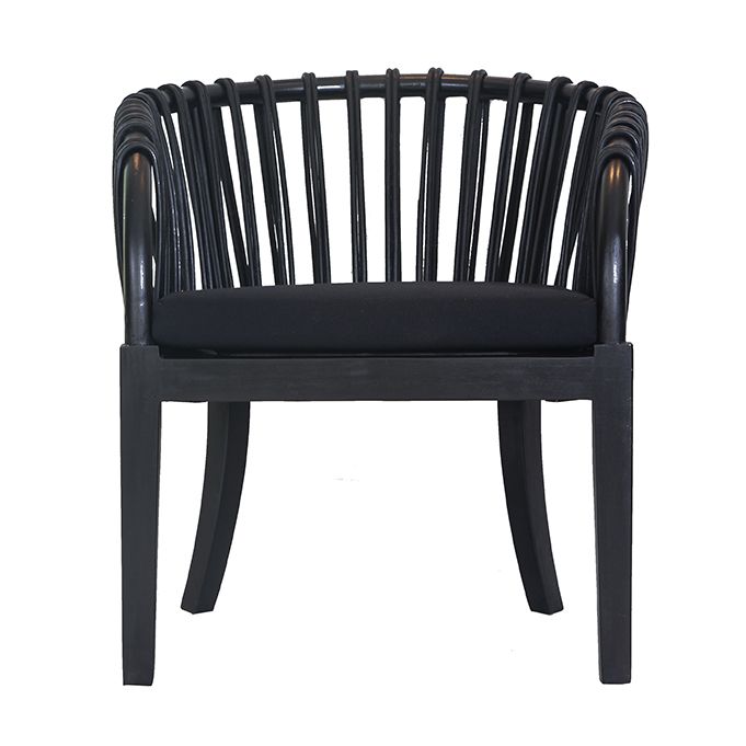 Makena Teak & Rattan Occasional Chair Black - KULALA Living