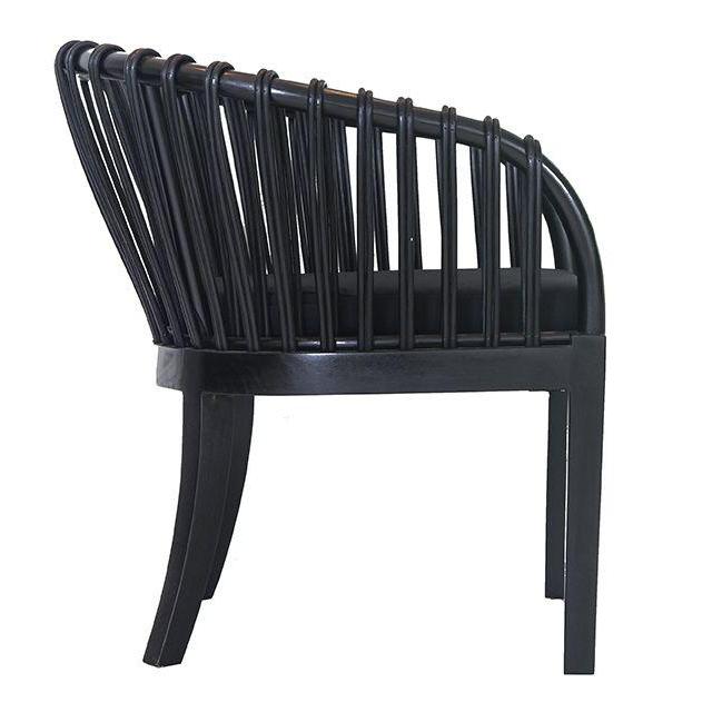 Makena Teak & Rattan Occasional Chair Black - KULALA Living