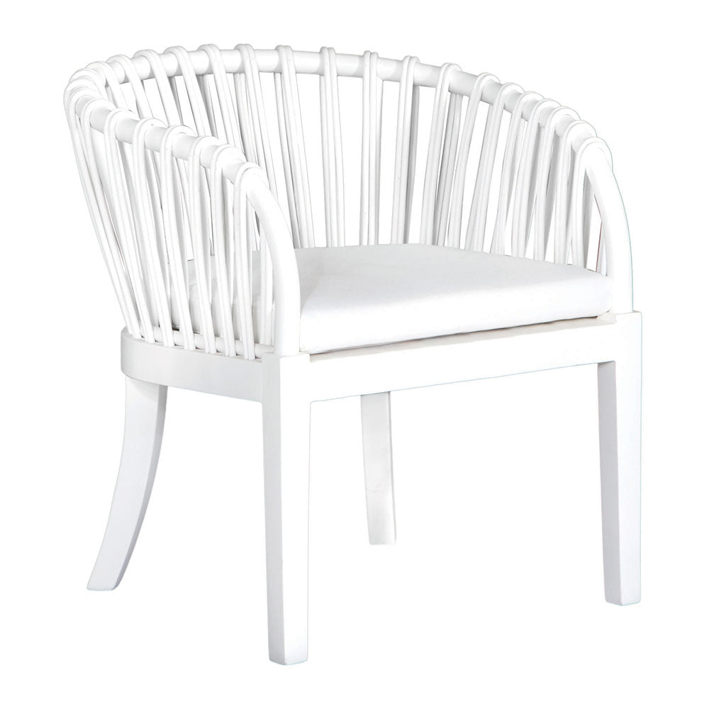 Makena Teak & Rattan Occasional Chair White - KULALA Living