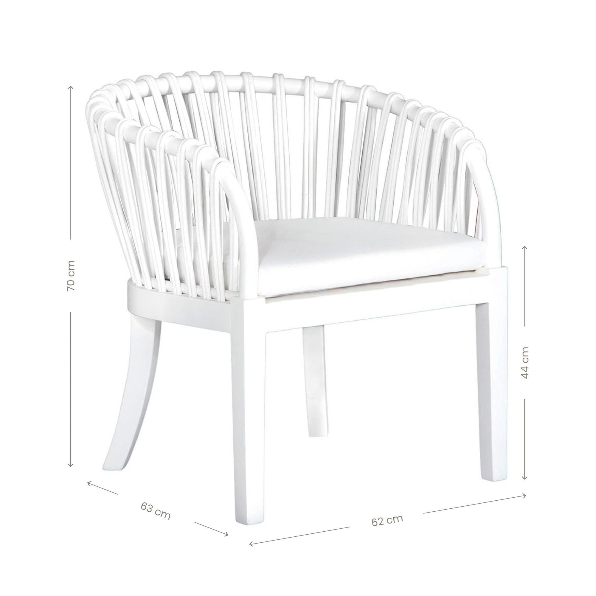 Makena Teak & Rattan Occasional Chair White - KULALA Living