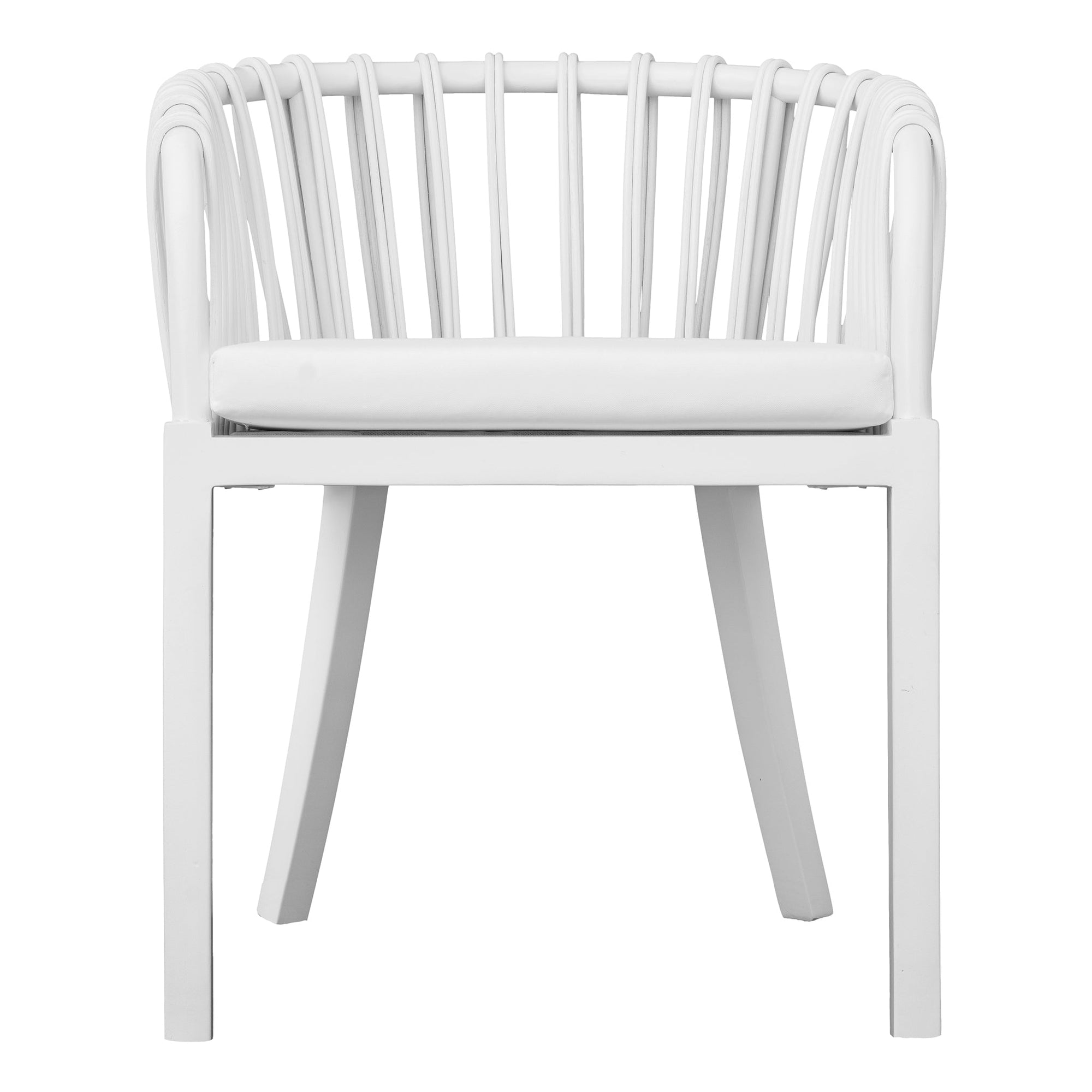 Makena Teak &amp; Rattan Dining Chair | White