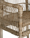 Malawi Handwoven Rattan and Natural Wood Barchair