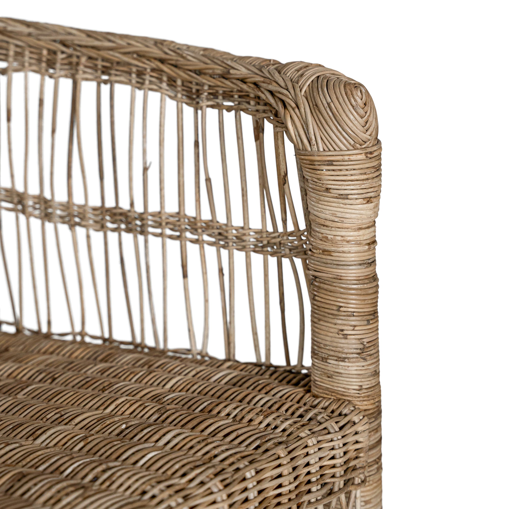 Malawi Handwoven Rattan and Natural Wood Barchair