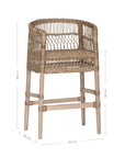 Malawi Handwoven Rattan and Natural Wood Barchair