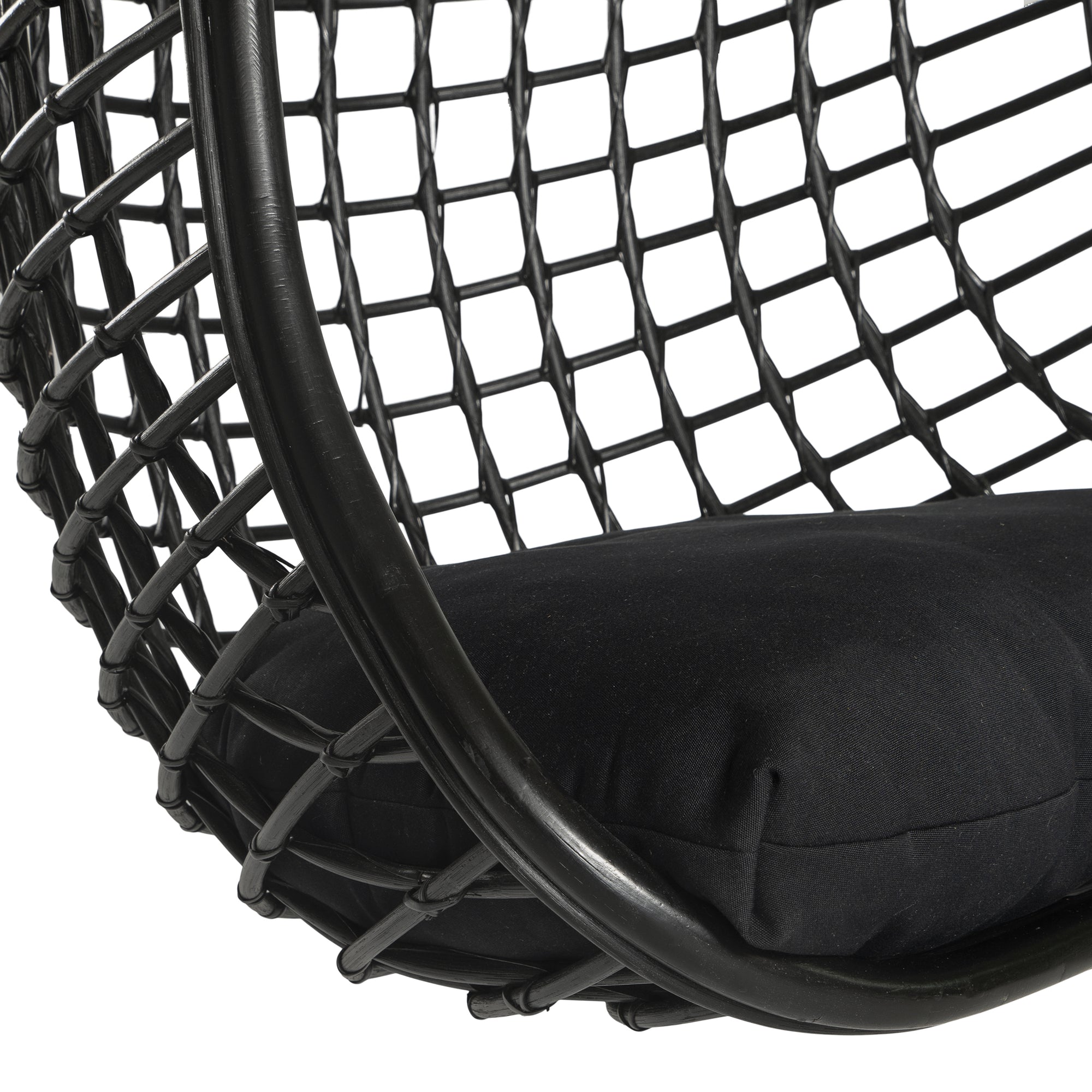 Mali Rattan Hanging Chair Black - KULALA Living