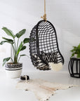 Mali Rattan Hanging Chair Black - KULALA Living