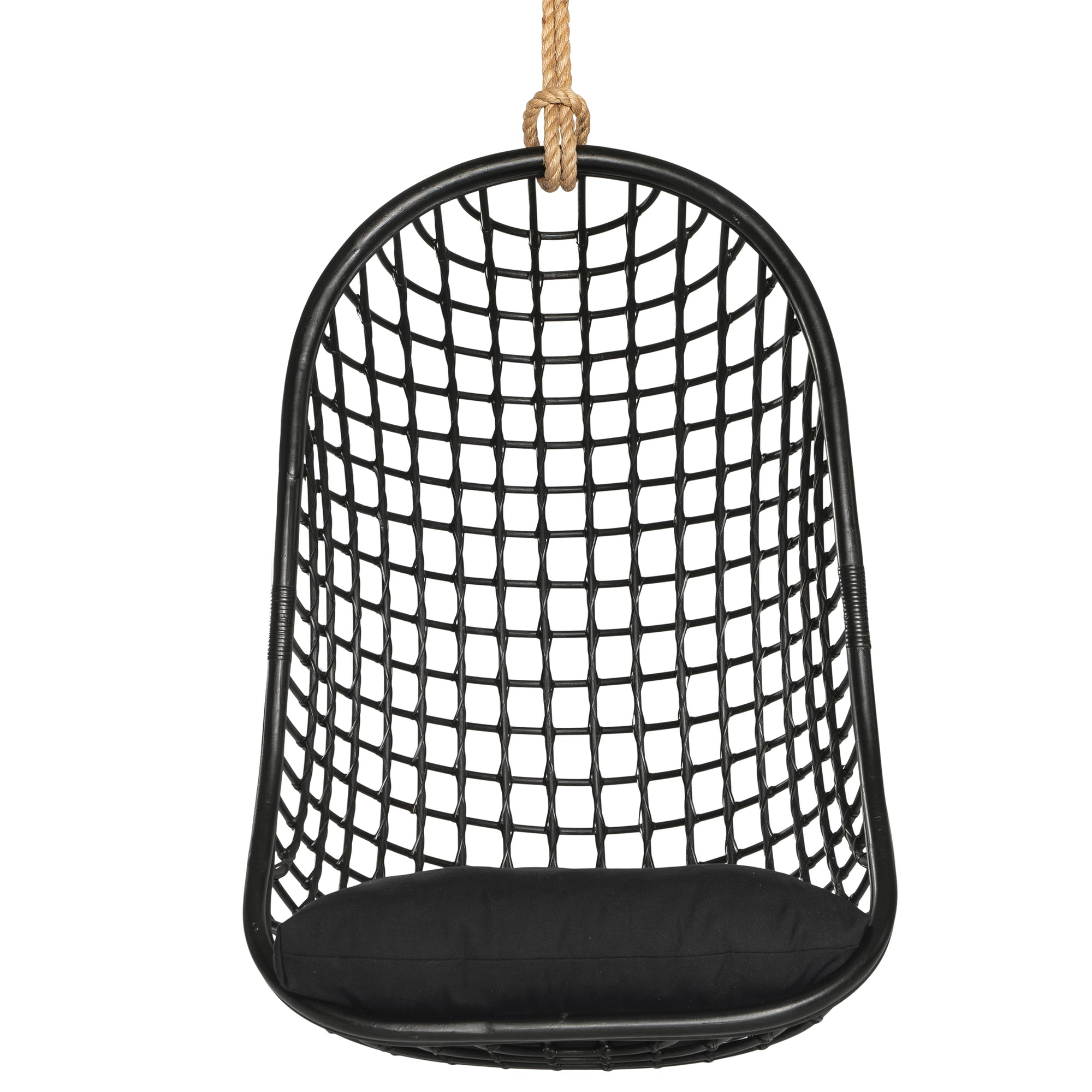 Mali Rattan Hanging Chair Black - KULALA Living