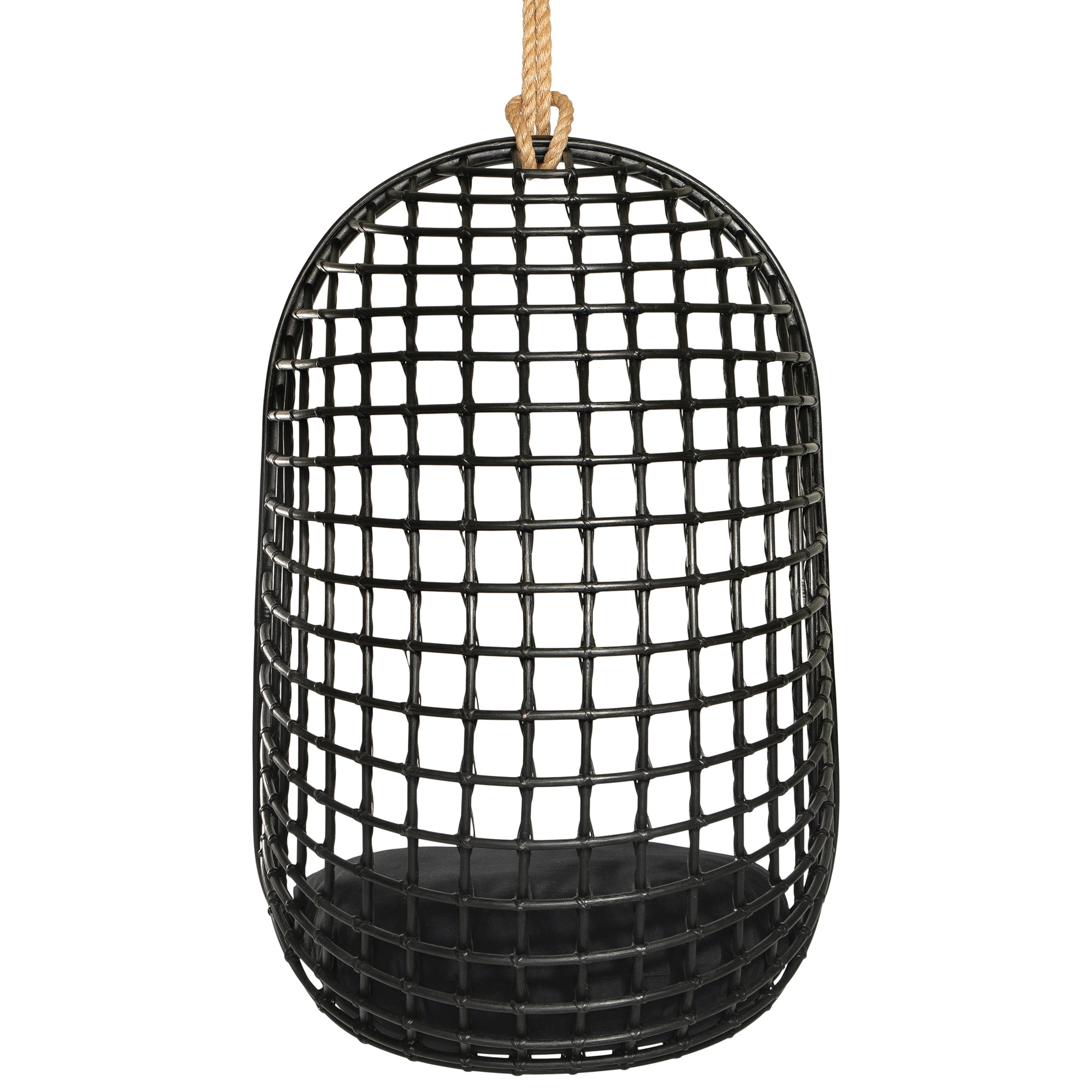 Mali Rattan Hanging Chair Black - KULALA Living