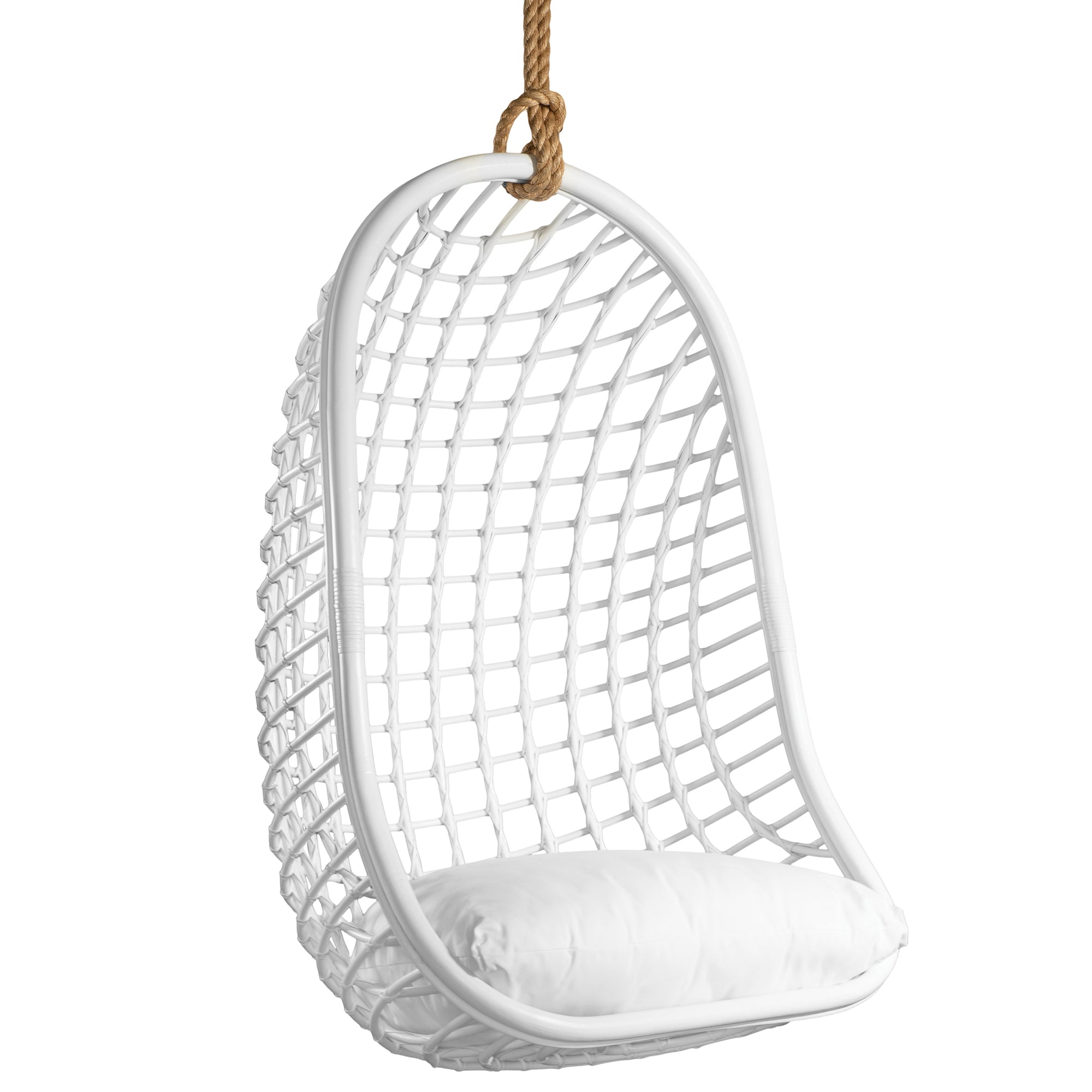 Mali Rattan Hanging Chair White - KULALA Living