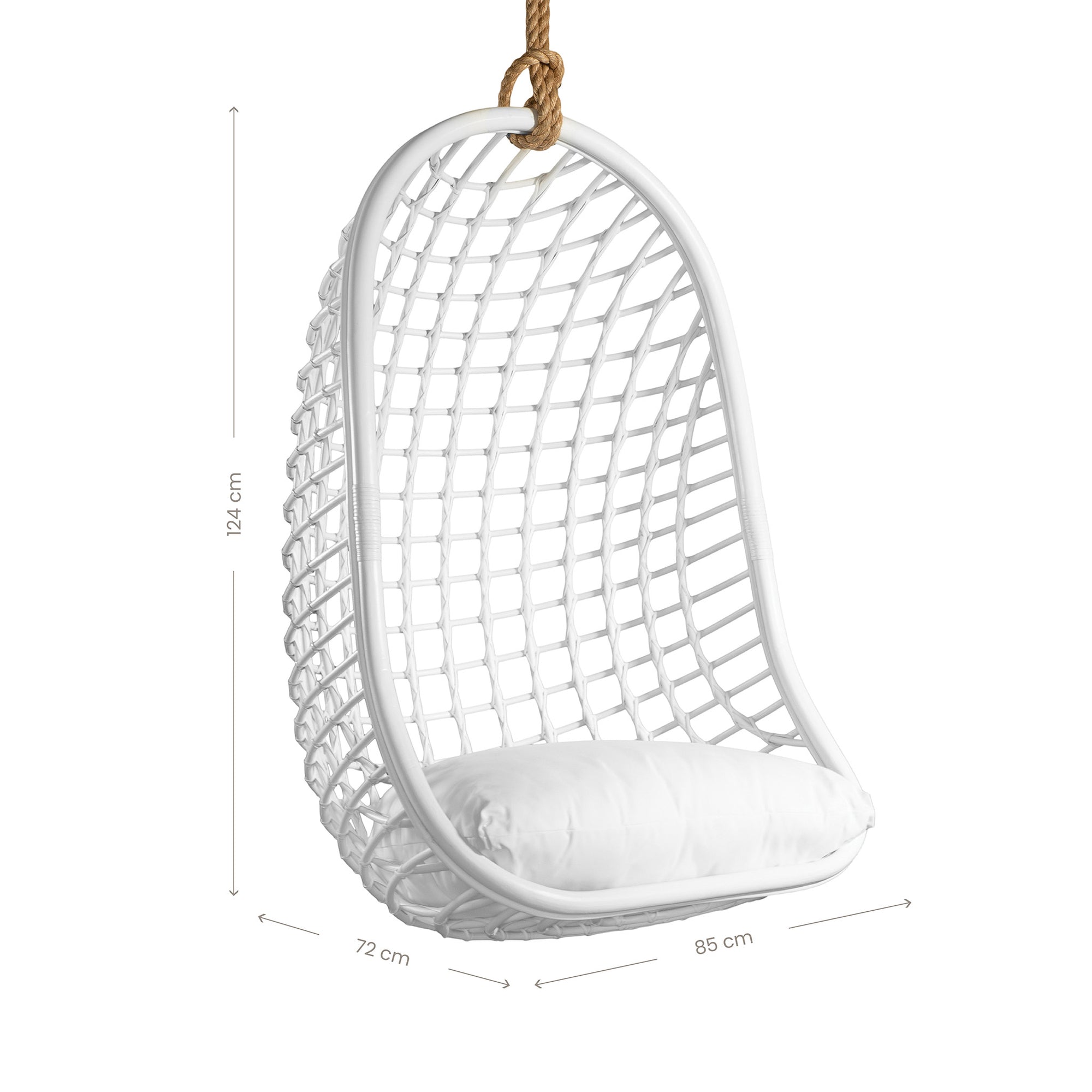 Mali Rattan Hanging Chair White - KULALA Living