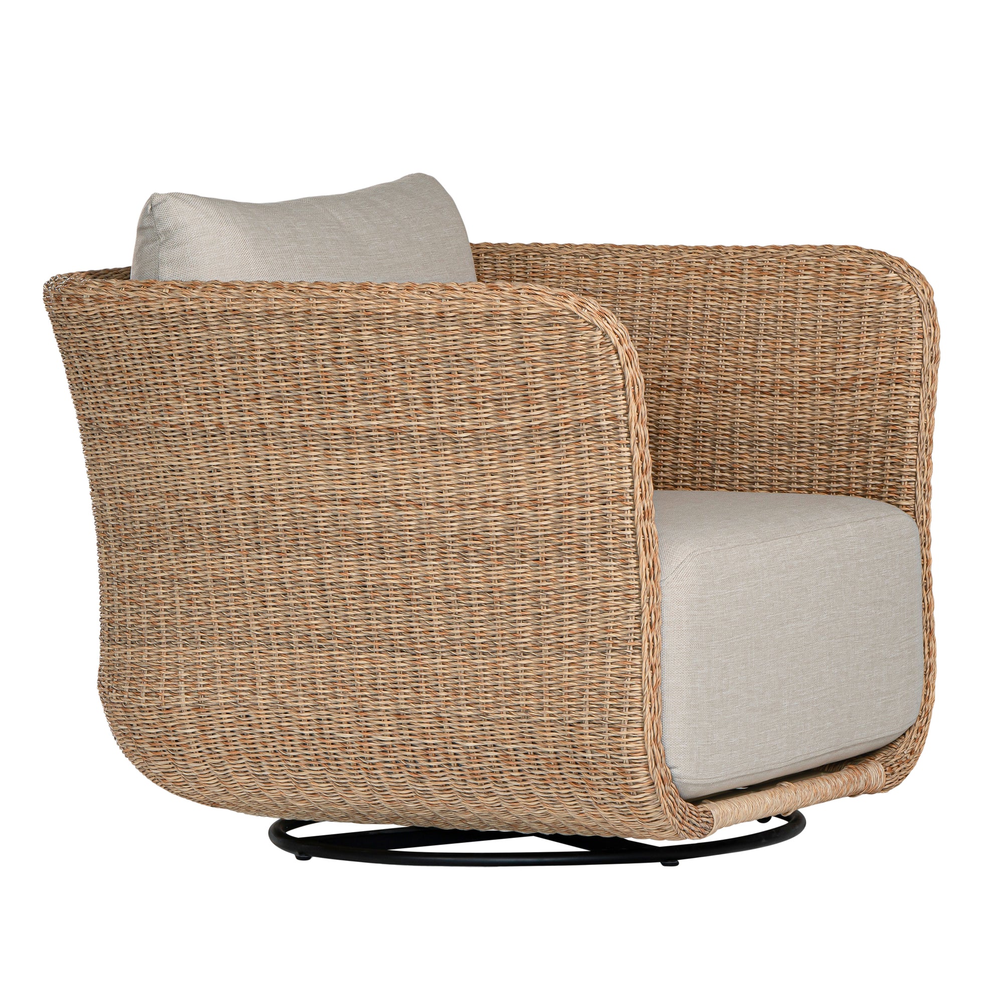 Malusi Outdoor One Seater Lounge Chair - Rattan and Barley Fabric - KULALA Living