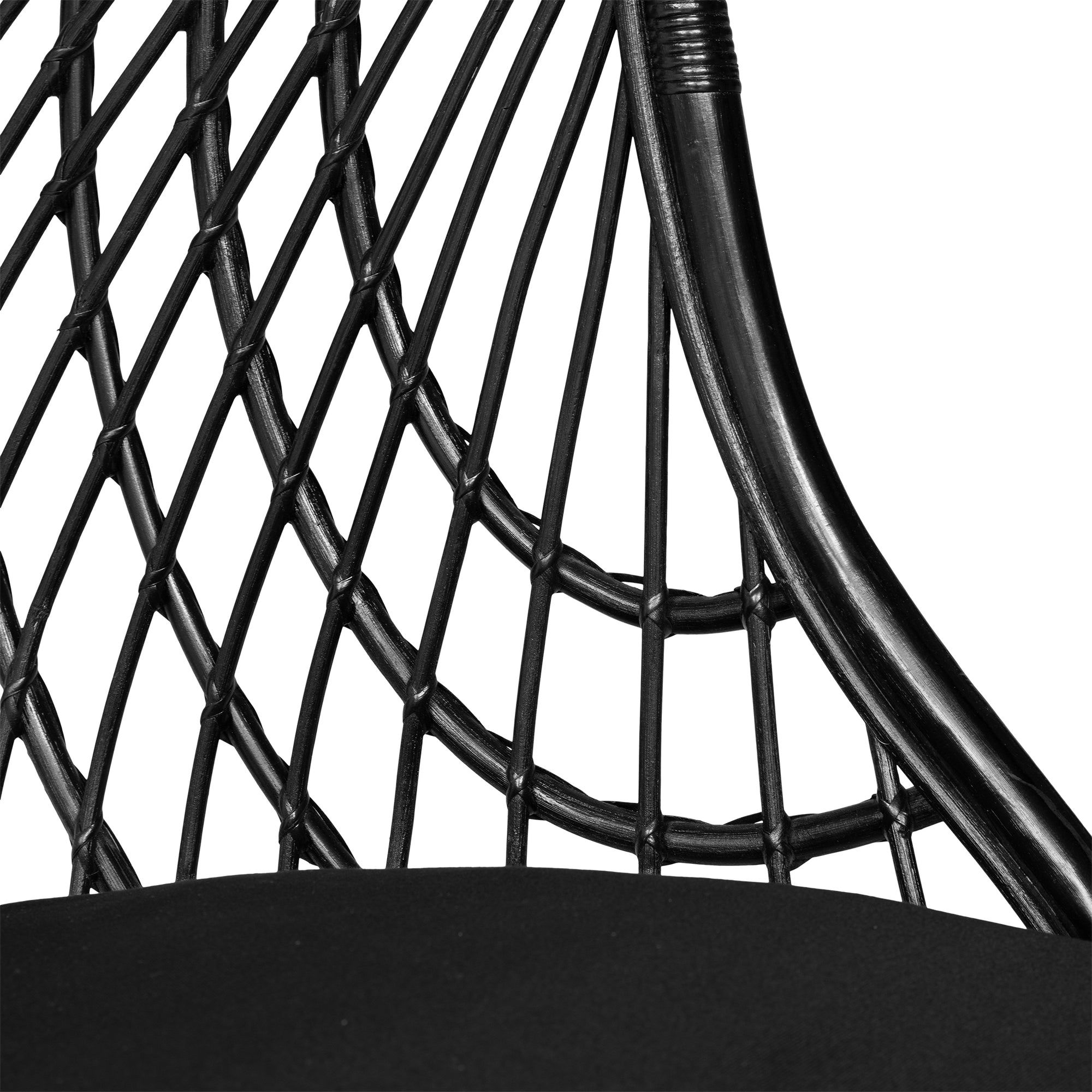 Mandisa Rattan Cocoon Hanging Chair Black - KULALA Living