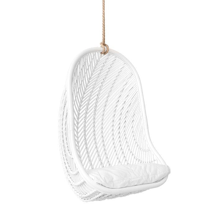 Mandisa Rattan Cocoon Hanging Chair White - KULALA Living