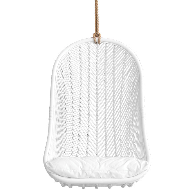 Mandisa Rattan Cocoon Hanging Chair White - KULALA Living