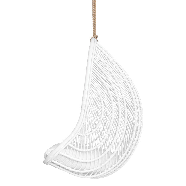 Mandisa Rattan Cocoon Hanging Chair White - KULALA Living