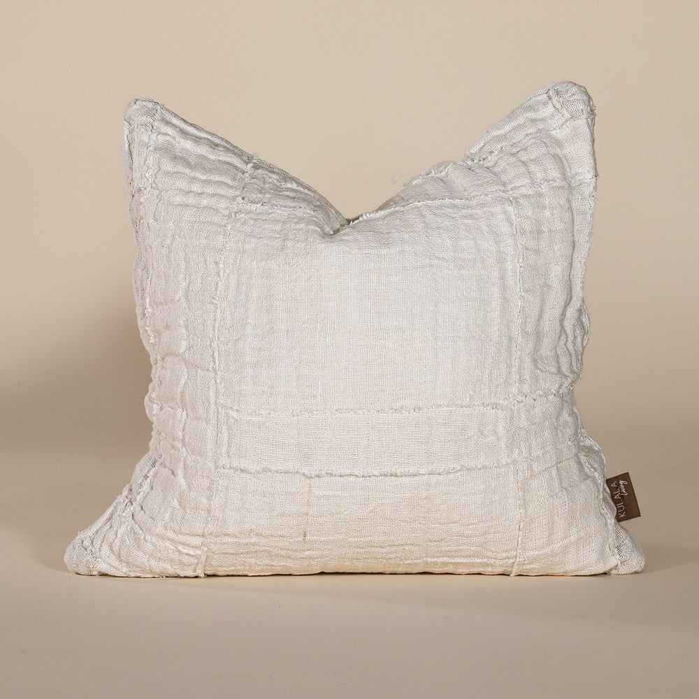 Meadow Linen Square Cushion Cover Ivory - KULALA Living