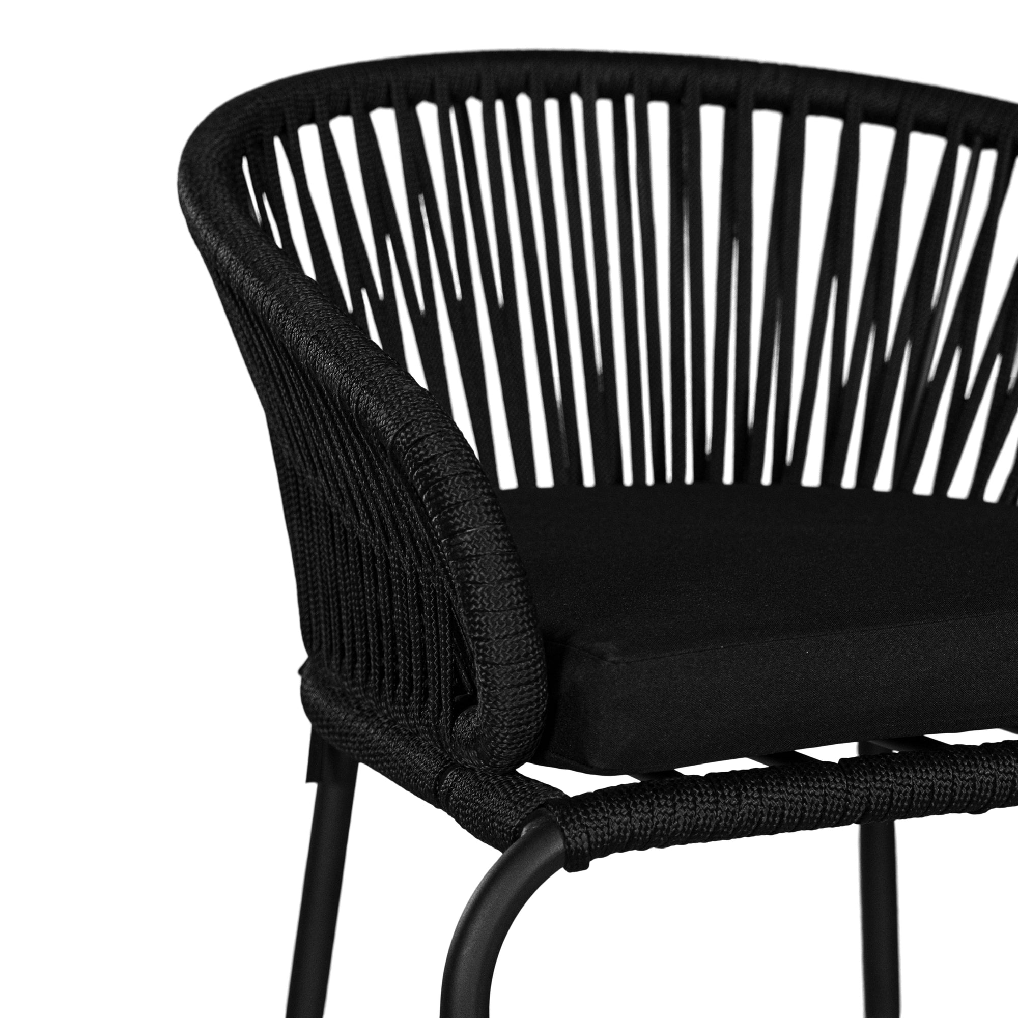 Melela Outdoor Rope Barchair Black - KULALA Living