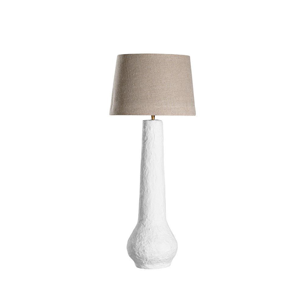 Nhoma Papier-Mâché Lamp Linen Shade - KULALA Living