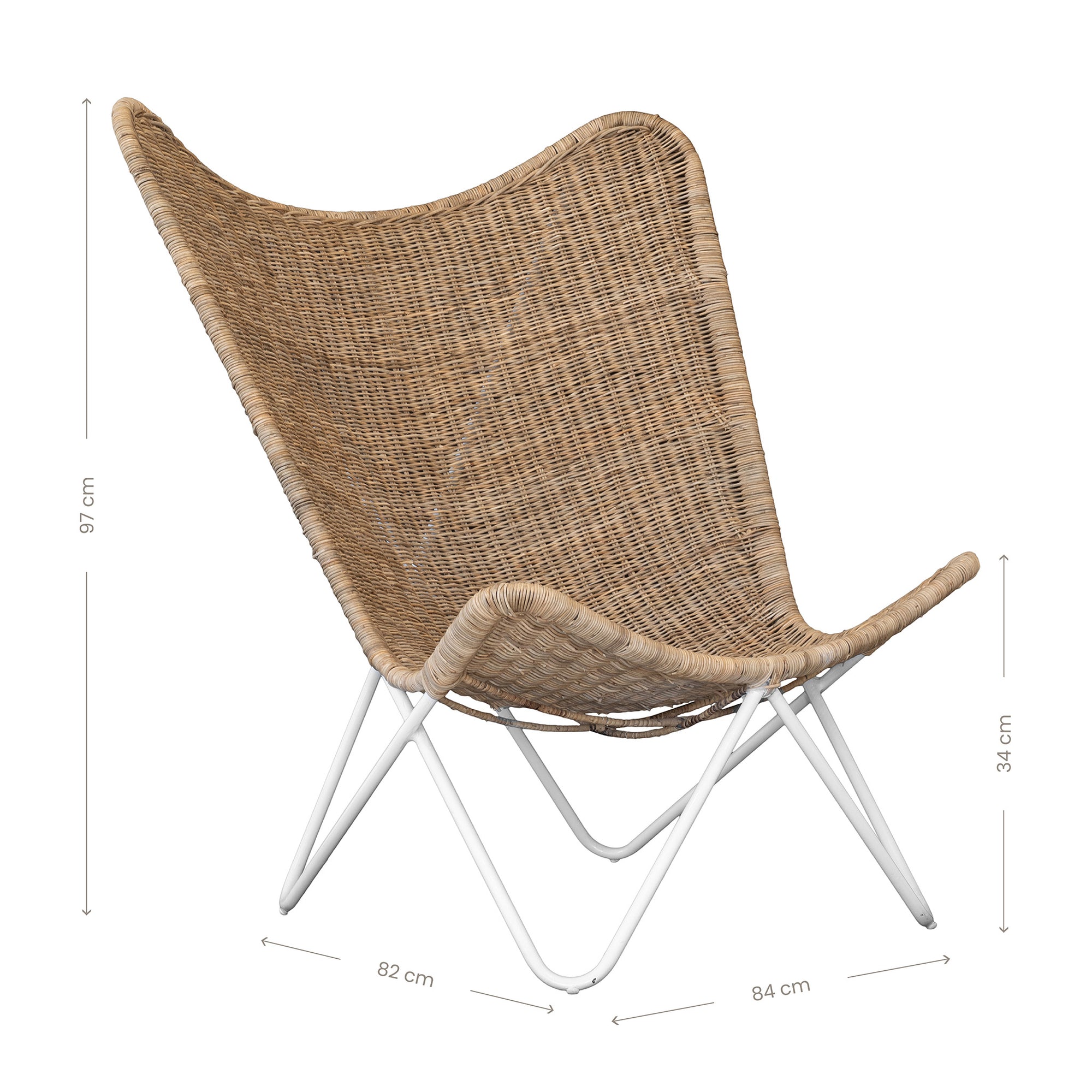 Ningaloo Rattan Butterfly Chair - KULALA Living