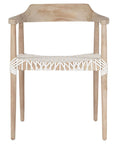 Rhimpee Timber and Leather Armchair White - KULALA Living