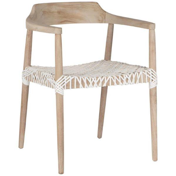 Rhimpee Timber and Leather Armchair White - KULALA Living