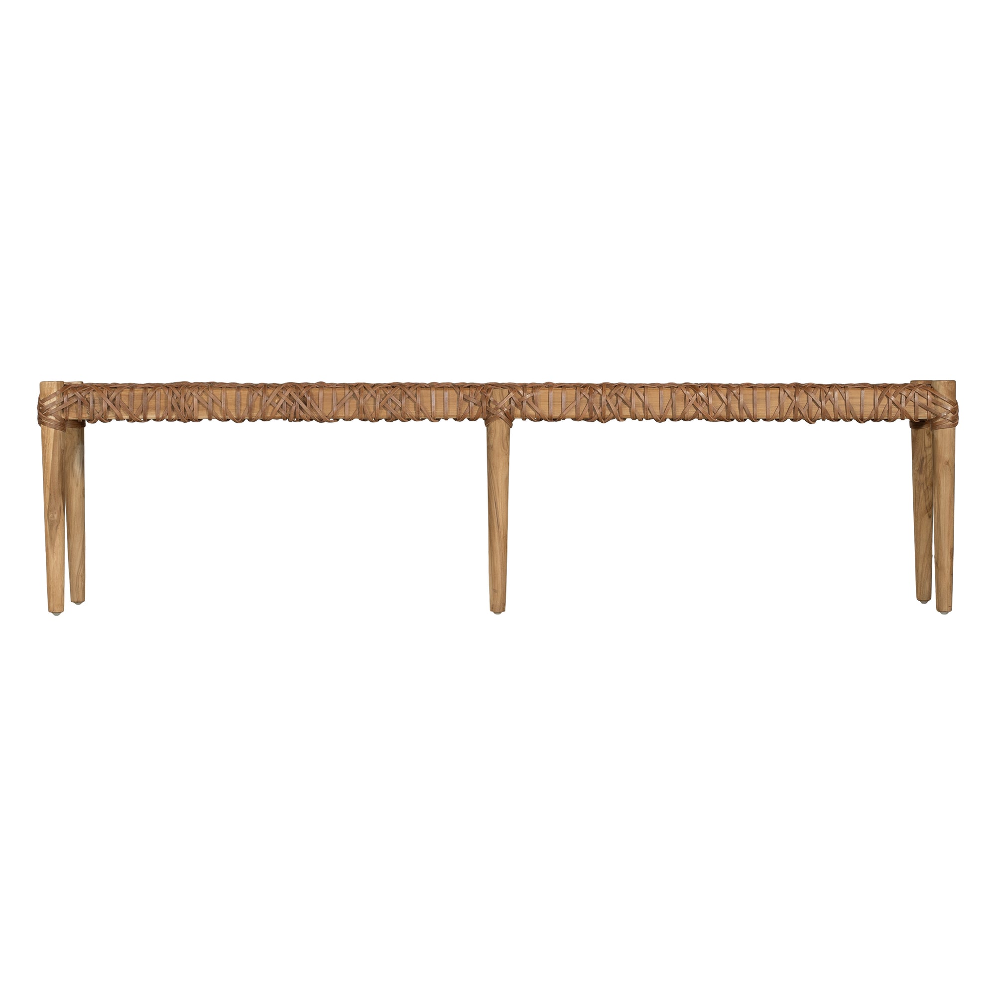 Rhimpee Teak and Leather Bench - KULALA Living