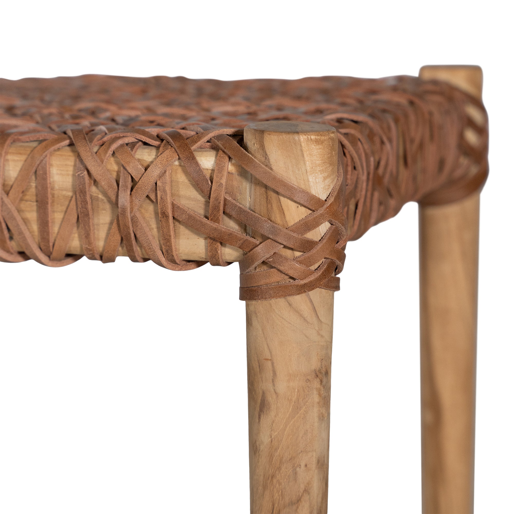 Rhimpee Teak and Leather Bench - KULALA Living