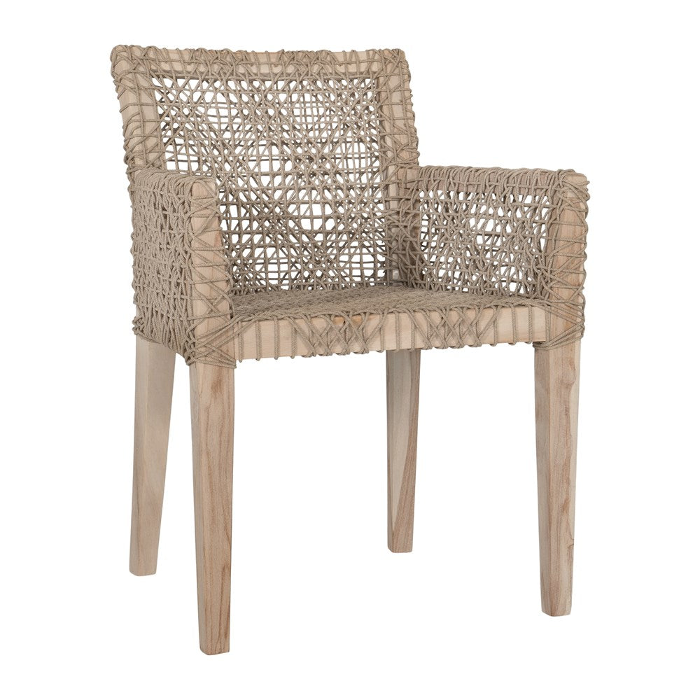 Rhimpee Teak and Rope Armchair - KULALA Living