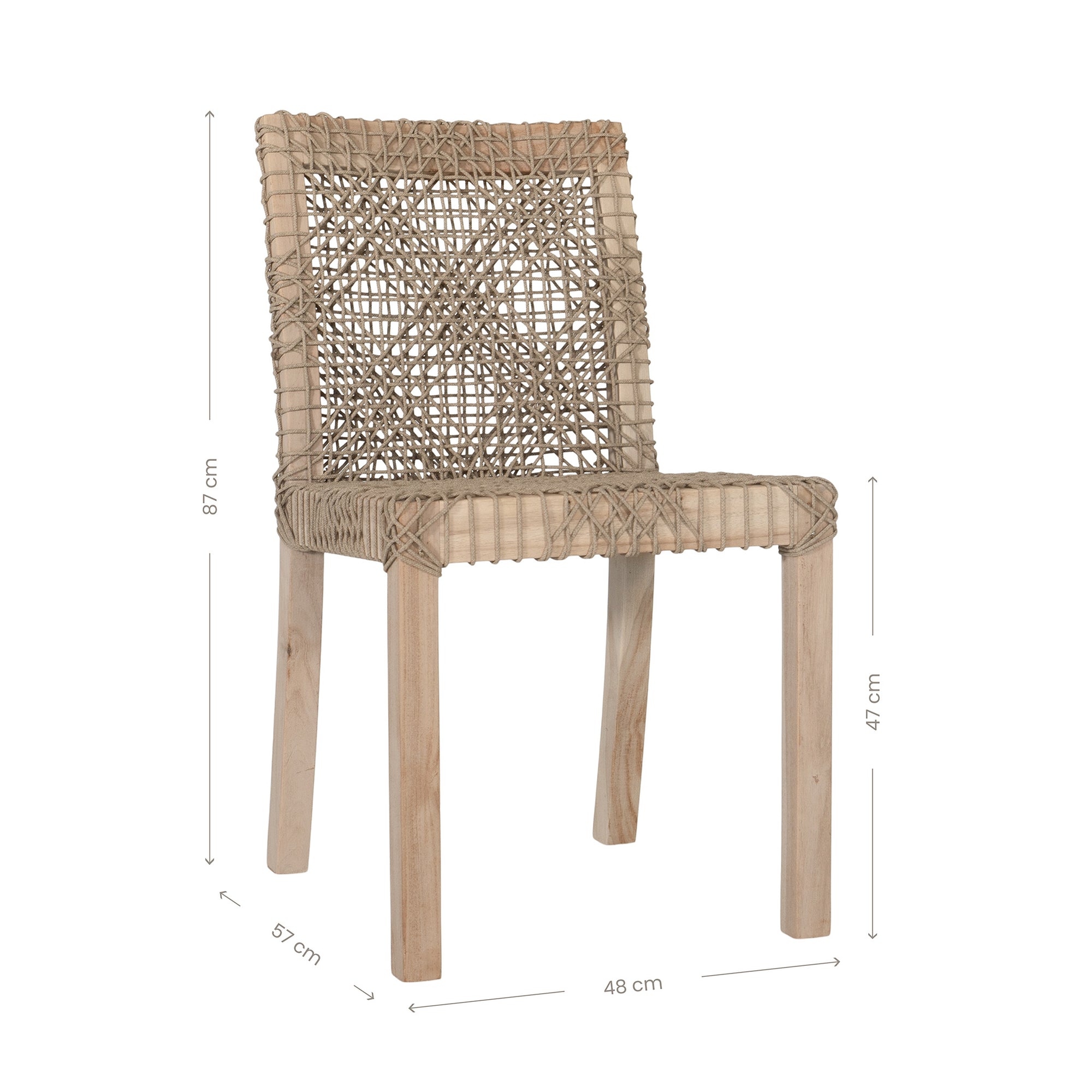 Rhimpee Teak and Rope Dining Chair - KULALA Living