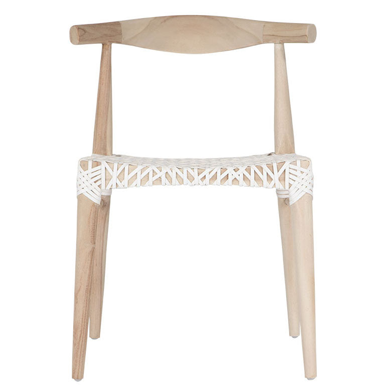 Rhimpee Timber and Leather Dining Chair White - KULALA Living