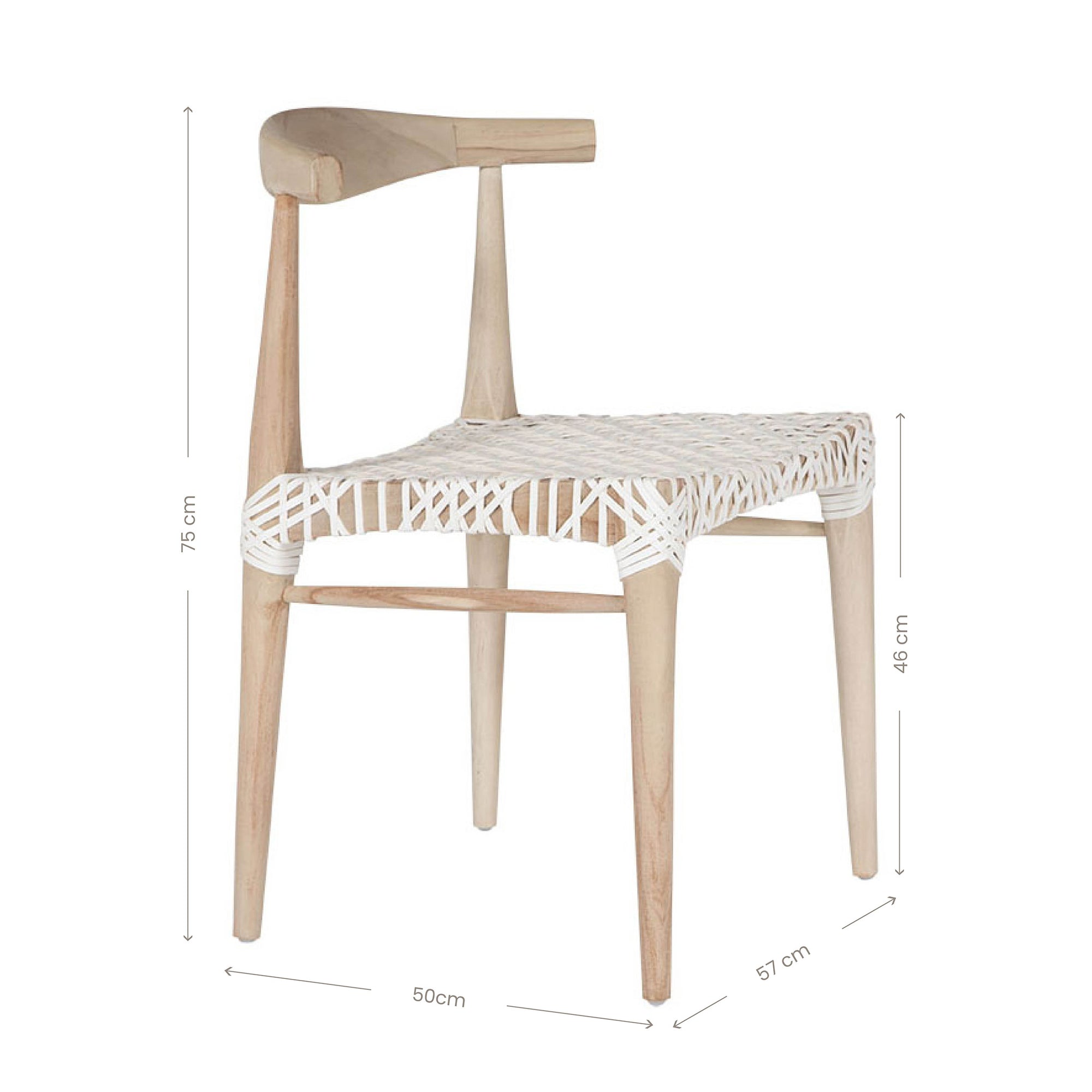 Rhimpee Timber and Leather Dining Chair White - KULALA Living