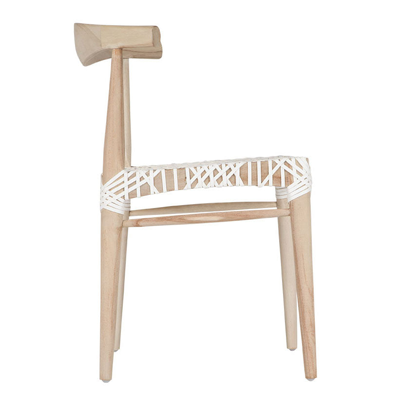 Rhimpee Timber and Leather Dining Chair White - KULALA Living